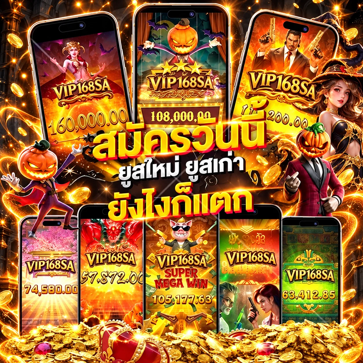 VIP168SA สล็อตแจ็กพอตและเกมยอดนิยม